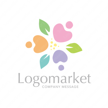 人とハートと花のロゴ
