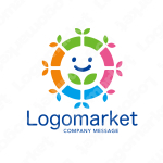 若葉と成長とカラフルのロゴ