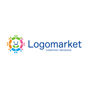 若葉と成長とカラフルのロゴ