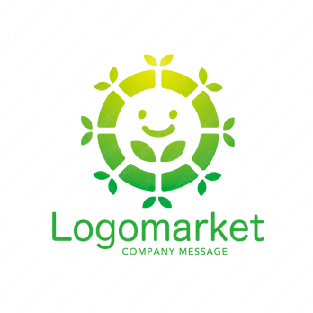 若葉と成長とカラフルのロゴ