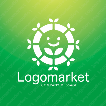 若葉と成長とカラフルのロゴ