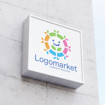 若葉と成長とカラフルのロゴ