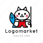 猫と魚と釣りのロゴ
