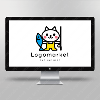 猫と魚と釣りのロゴ