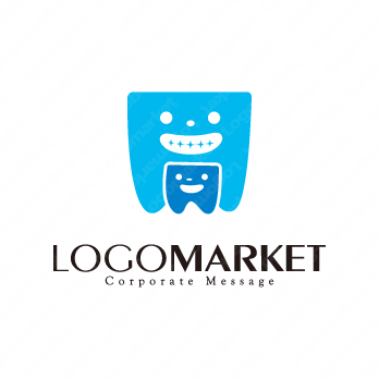 永久歯と乳歯と親子のロゴ