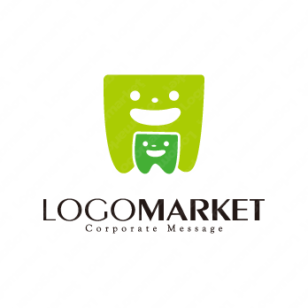 永久歯と乳歯と親子のロゴ