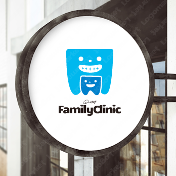 永久歯と乳歯と親子のロゴ