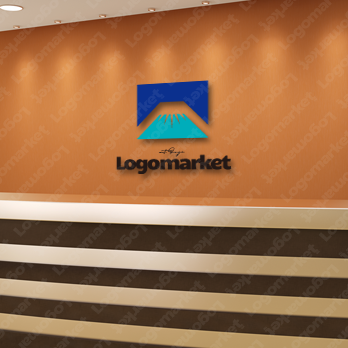 富士山と堂々と信頼性のロゴ