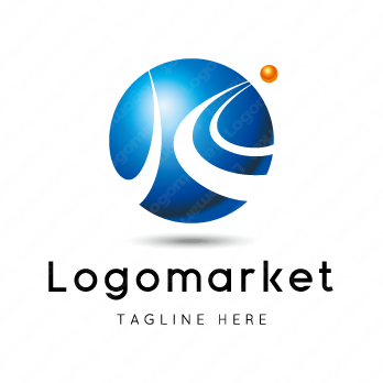 Kと地球と球体のロゴ