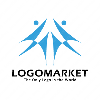 人と上昇とモニュメントのロゴ