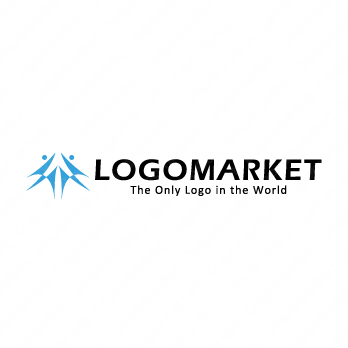 人と上昇とモニュメントのロゴ