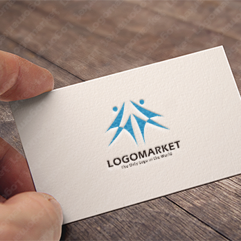 人と上昇とモニュメントのロゴ