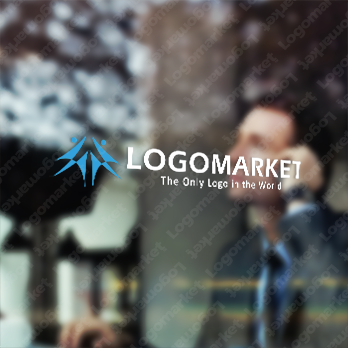 人と上昇とモニュメントのロゴ