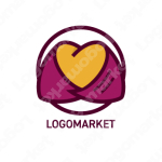 ハートとさつまいもと焼き芋のロゴ