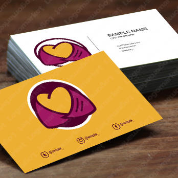 ハートとさつまいもと焼き芋のロゴ