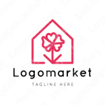 スイートピーと花と家のロゴ