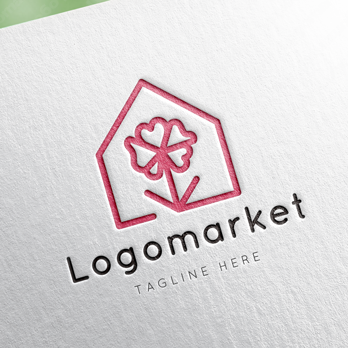 スイートピーと花と家のロゴ