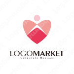 ハートと前向きと人のロゴ