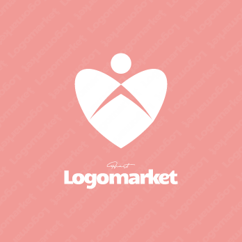 ハートと前向きと人のロゴ