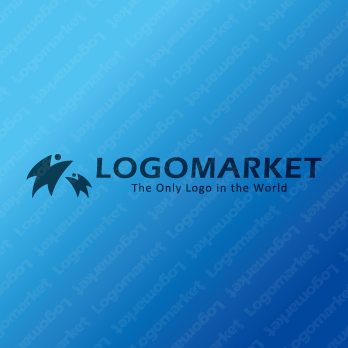 コウモリと親子とチームのロゴ