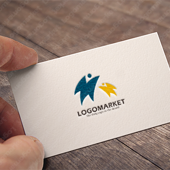 コウモリと親子とチームのロゴ