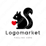 リスとハートと心のロゴ