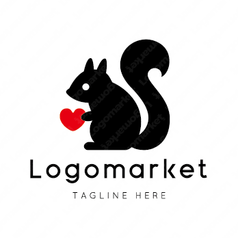 リスとハートと心のロゴ