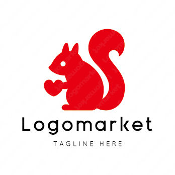 リスとハートと心のロゴ