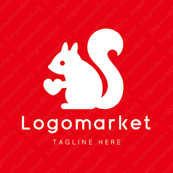 リスとハートと心のロゴ