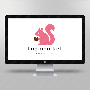 リスとハートと心のロゴ