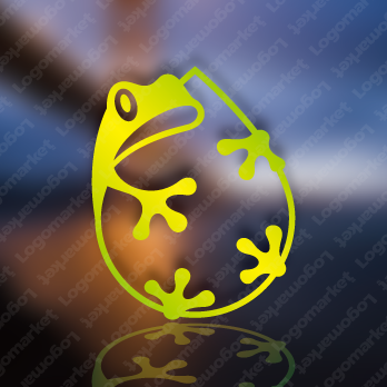 雨とカエルと梅雨のロゴ