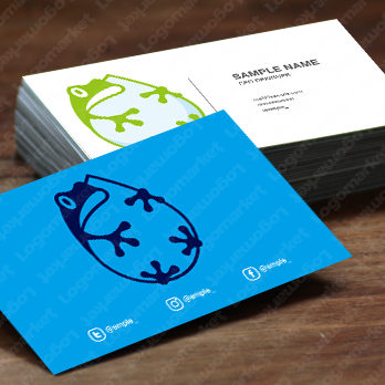 雨とカエルと梅雨のロゴ