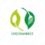 ナチュラルとスプーンと葉のロゴ