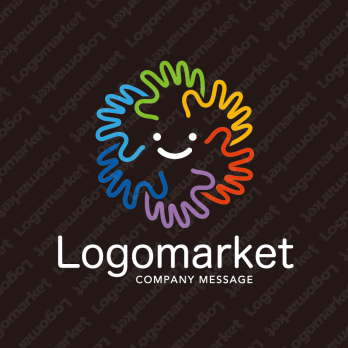 手とカラフルと個性のロゴ