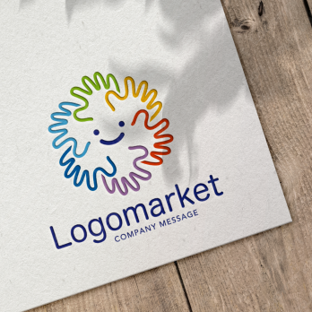 手とカラフルと個性のロゴ