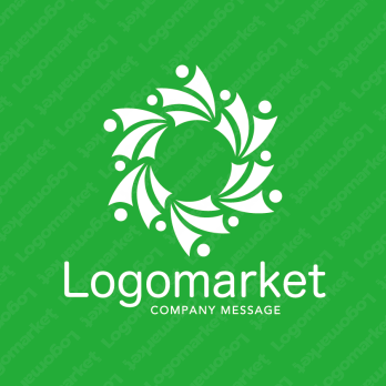 人と集いと花のロゴ