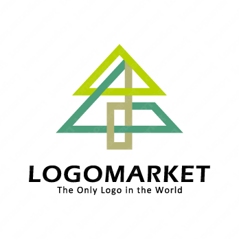 木とフレームと上昇のロゴ