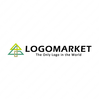 木とフレームと上昇のロゴ