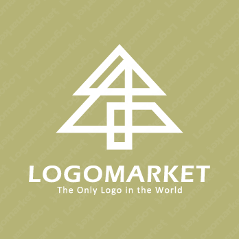 木とフレームと上昇のロゴ