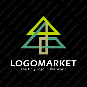 木とフレームと上昇のロゴ