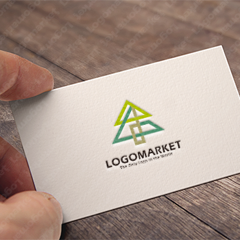 木とフレームと上昇のロゴ