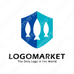 盾と魚と防御のロゴ