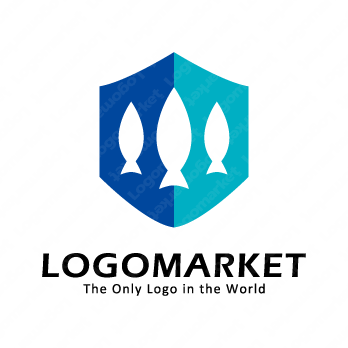 盾と魚と防御のロゴ