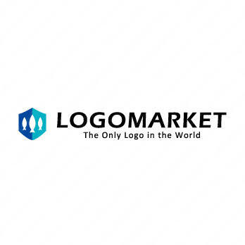 盾と魚と防御のロゴ