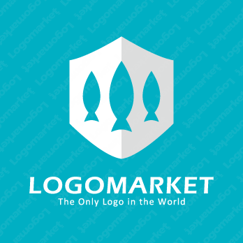 盾と魚と防御のロゴ