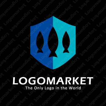 盾と魚と防御のロゴ