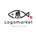 魚と鮮魚と和風のロゴ