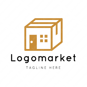 ダンボールと箱と家のロゴ