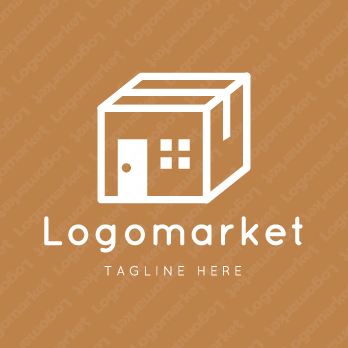 ダンボールと箱と家のロゴ
