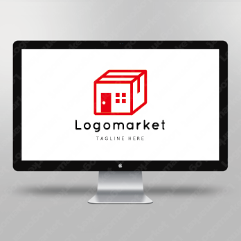 ダンボールと箱と家のロゴ